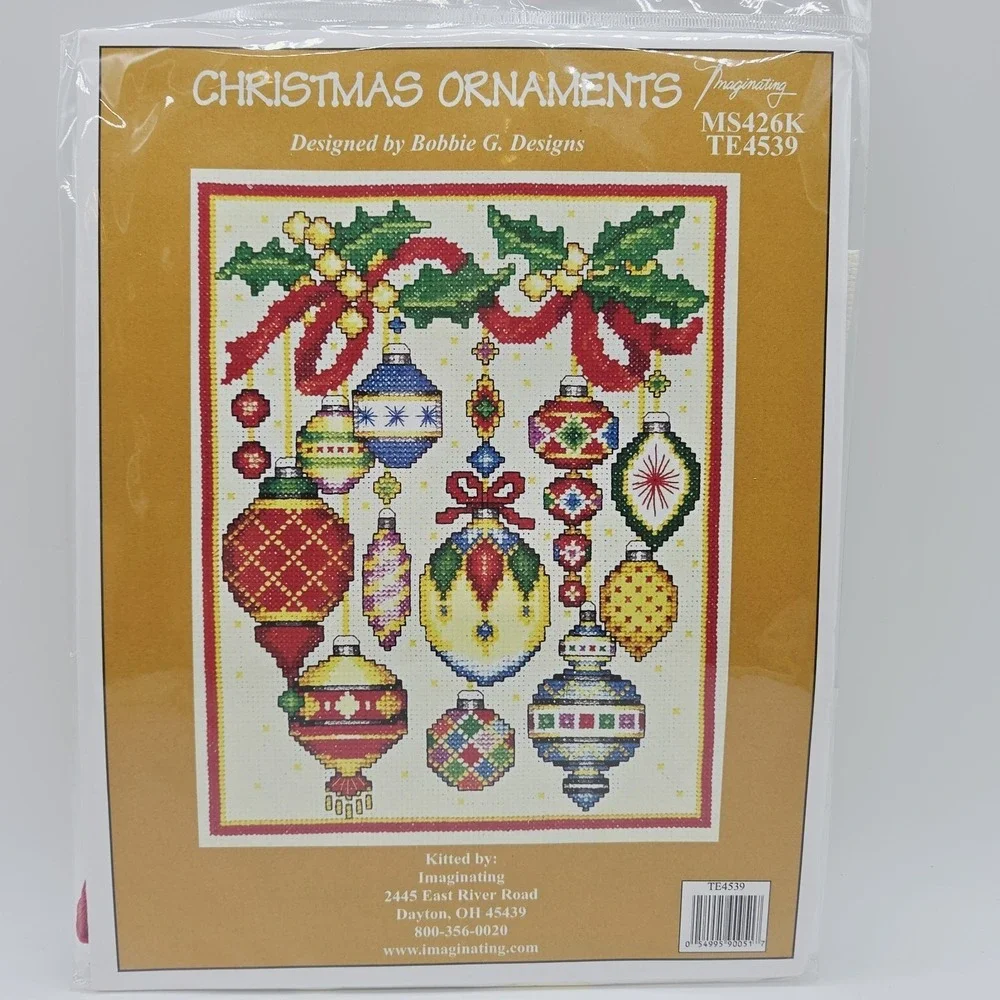 NEW Christmas Cross Stitch Kit Ornaments Holiday Design Crafts Bobbie G Designs
